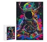Puzzles pour Adolescents Space Deer Astronaut Art Print Puzzle Anti-Stress pour Adolescents Chaque Pièce Est Unique - Idéal comme Cadeau pour Toute La Famille 300 PCS