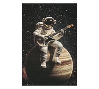 Puzzles pour Adolescents Space Guitar Hero Astronaut Playing Electric Guitar on Jupiter! Puzzles pour Adultes Jeux Familiaux Difficile Difficile Est Idéal comme Cadeau 1000pcs(75x50cm)