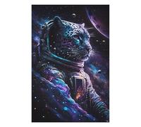 Puzzles pour Adolescents Space Leopard Astronaut Art Print-2 Puzzles pour Adultes, Jouets À Monter Soi-même, Cadeaux pour Femmes, Cadeaux De Noël Et d'anniversaire 1000pcs(75x50cm)