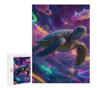 Puzzles pour Adolescents Space Turtle Adventure Puzzle Anti-Stress pour Adolescents Chaque Pièce Est Unique - Idéal comme Cadeau pour Toute La Famille 500 PCS