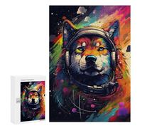 Puzzles pour Adolescents Space Wolf DJ Headphones Art Casse-tête pour Adolescents : Analyse Et Logique, Difficile Et Stimulant, Idéal comme Cadeau 300 PCS