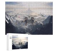 Puzzles pour Adolescents Spacecraft Soaring Above Snow-Capped Peaks Puzzles pour Adultes Jouets Anti-Stress Vacances À La Maison Passer Le Temps Interaction Parent-Enfant 300 PCS
