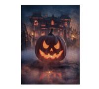 Puzzles pour Adolescents Spooky Halloween Haunted House Puzzle Adulte, Jeu Familial, Difficile, Cadeau d'anniversaire, Cadeaux, 52x38cm/1000pcs