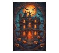 Puzzles pour Adolescents Spooky Halloween Haunted House Puzzles pour Adultes, Jouets À Monter Soi-même, Cadeaux pour Femmes, Cadeaux De Noël Et d'anniversaire 1000pcs(75x50cm)