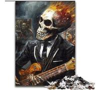 Puzzles pour Adolescents Squelette Jouant de la Guitare, Aide Le Cerveau à exercer des Jouets addictifs pour cultiver la Patience et améliorer la mémoire (Taille 26x38cm)