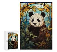 Puzzles pour Adolescents Stained Glass Panda Puzzles pour Adultes - Jeu Manuel - Niveau De Difficulté Élevé - Idée Cadeau Originale pour Un Anniversaire 300 PCS