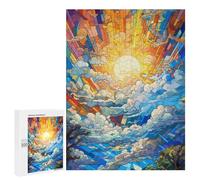 Puzzles pour Adolescents Stained Glass Sky Artwork Casse-tête pour Adolescents : Analyse Et Logique, Difficile Et Stimulant, Idéal comme Cadeau 500 PCS