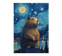 Puzzles pour Adolescents Starry Night Capybara Puzzles pour Adolescents, Jouets Anti-Stress, Décoration Murale, Cadeau d'anniversaire, Cadeaux, 38x26cm/1000pcs