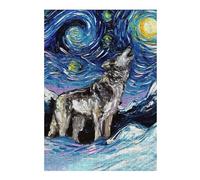 Puzzles pour Adolescents Starry Night Wolf Puzzles pour Adultes - Cadeaux d'anniversaire - Jeu Familial - Convient Aux Personnes De 14 Ans Et Plus