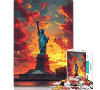 Puzzles pour Adolescents Statue de la Liberté colorée Puzzles de 1000 pièces pour Adolescents, idéal comme Cadeau pour Toute la Famille Convient pour Et 14 50x75cm