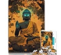 Puzzles pour Adolescents Statues de Bouddha Puzzle 1000 pièces pour Adultes et Adolescents Art au Fusain Staycation Kill Time pour la décoration de la Maison (26x38cm)