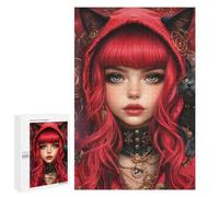 Puzzles pour Adolescents Steampunk Cat Hoodie with Red Hair Puzzle Anti-Stress pour Adolescents Chaque Pièce Est Unique - Idéal comme Cadeau pour Toute La Famille 1000 PCS