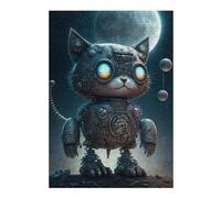 Puzzles pour Adolescents Steampunk Cat in Space Puzzles pour Adultes, Jouets À Monter Soi-même, Décoration Parfaite, Interaction Parent-Enfant 38x26cm/1000pcs
