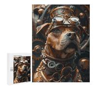 Puzzles pour Adolescents Steampunk Dog Terrier Puzzles pour Adultes Jeu Manuel Cadeau d'anniversaire Cadeau d'anniversaire, Cadeaux, 500 PCS