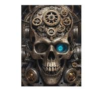 Puzzles pour Adolescents Steampunk Gear Head Skull Puzzles pour Adultes, Jouets, Décoration Murale, Cadeaux Et Idées Cadeaux Uniques pour Anniversaires 52x38cm/1000pcs