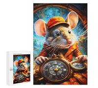 Puzzles pour Adolescents Steampunk Mouse with Clocks Puzzles pour Adultes Jeux De Détente Cadeaux pour Femmes Idéal comme Cadeau pour Toute La Famille 1000 PCS