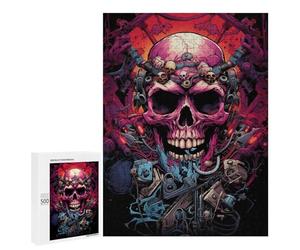 Puzzles pour Adolescents Steampunk Skull Art Print Puzzle Anti-Stress pour Adolescents Chaque Pièce Est Unique - Idéal comme Cadeau pour Toute La Famille 500 PCS