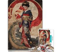 Puzzles pour Adolescents Style Japonais Geisha 1 000 pièces Jouet éducatif et décompressant idéal pour Un Anniversaire ou comme Cadeau (26x38cm)