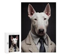 Puzzles pour Adolescents Stylish Bull Terrier in Suit -1 Puzzles pour Adultes Jeu Manuel Cadeau d'anniversaire Cadeau d'anniversaire, Cadeaux, 300 PCS