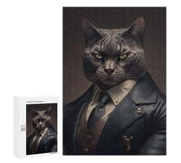 Puzzles pour Adolescents Stylish Cat in Formal Attire Puzzles pour Adolescents - Décoration Murale - Cadeau Unique pour Anniversaire Et Noël