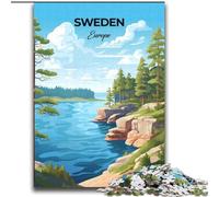 Puzzles pour Adolescents Suède Europe, à partir de 14 Ans, Jeux éducatifs, Jouets à Faire soi-même, œuvres d'art, Cadeau, 75x100cm