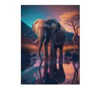 Puzzles pour Adolescents Sunset Elephant Puzzles Anti-Stress, Jouets pour Se Détendre À La Maison, Cadeaux d'anniversaire Et Cadeaux Uniques 52x38cm/1000pcs