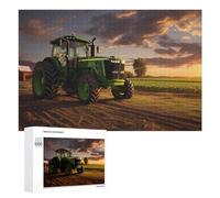 Puzzles pour Adolescents Sunset Farm Scene with Tractor Puzzles pour Adultes Jouets Anti-Stress Vacances À La Maison Passer Le Temps Interaction Parent-Enfant 1000 PCS