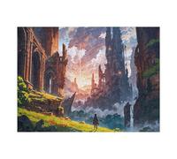 Puzzles pour Adolescents Sunset Ruins Anime Fantasy Puzzles pour Adultes : des Jouets À Monter Soi-même, Amusants Et Originaux, Parfaits pour Un Anniversaire Ou Noël