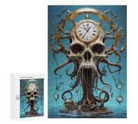 Puzzles pour Adolescents Surreal Octopus Skull Time Puzzles pour Adolescents - Décoration Murale - Cadeau Unique pour Anniversaire Et Noël