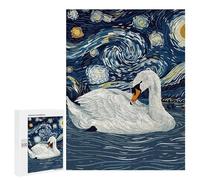 Puzzles pour Adolescents Swan in Starry Night Style Puzzles pour Adultes Jeu Manuel Cadeau d'anniversaire Cadeau d'anniversaire, Cadeaux, 500 PCS