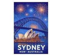 Puzzles pour Adolescents Sydney Harbour Bridge & Opera House Puzzles pour Adultes, Jouets Anti-Stress, Décoration Murale, Cadeaux De Noël Et d'anniversaire 75x50cm/1000pcs