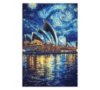 Puzzles pour Adolescents Sydney Opera House Starry Night Puzzles pour Adultes Jeu Manuel Décoration Intérieure Est Idéal comme Cadeau 75x50cm/1000pcs