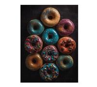 Puzzles pour Adolescents Tasty Colorful Donuts Puzzles pour Adultes, Jeu Familial, Course De Vitesse Manuelle, Cadeaux d'anniversaire Uniques 52x38cm/1000pcs