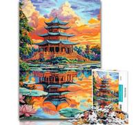 Puzzles pour Adolescents, Temple Antique Japonais, Puzzles pour Adultes, 1000 pièces, Jouet éducatif intellectuel décompressant, Cadeaux du Père Noël Secret 50x75cm