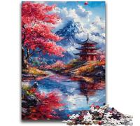 Puzzles pour Adolescents Temples Japonais Jouets éducatifs et Amusants Activités à la Maison, Cadeau d'anniversaire, Cadeaux de Voyage 50x75cm