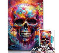 Puzzles pour Adolescents, têtes de Mort, 1 000 pièces, Parfaits pour Les soirées Jeux, Jouet coloré pour la Maison, Cadeau 26x38cm