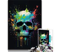 Puzzles pour Adolescents têtes de Mort colorées 1 000 pièces Jouets éducatifs Anti-Stress pour renforcer l'amour Entre Couples (26x38cm)