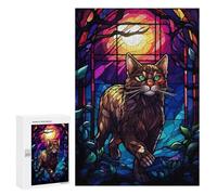 Puzzles pour Adolescents The Anggora Cat Wild Night Puzzle Adulte - Décoration Murale - Découpe De Précision pour Les Gamers 300 PCS