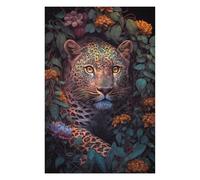 Puzzles pour Adolescents The Flowered Leopard Puzzle pour Adultes : Jeu Manuel Amusant Et Stimulant, 75x50cm/1000pcs