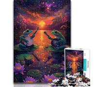 Puzzles pour Adolescents The Frog Band at Sunset Puzzles 1000 pièces pour Adolescents, Jeu Stimulant pour l'ensemble pour Les Femmes, Cadeaux pour Hommes 50x75cm