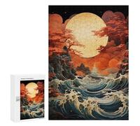 Puzzles pour Adolescents The Great Wave Puzzles pour Adultes Jeux Relaxants Qui Améliorent La Mémoire Cadeaux Uniques pour Un Anniversaire Et Noël 300 PCS