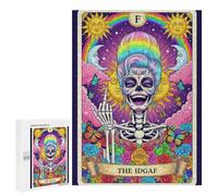 Puzzles pour Adolescents The IDGAF Tarot Card Illustration Puzzle Adulte - Décoration Murale - Découpe De Précision pour Les Gamers 500 PCS