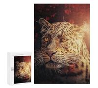 Puzzles pour Adolescents The Leopard with The Rose Puzzles pour Adolescents - Décoration Murale - Cadeau Unique pour Anniversaire Et Noël