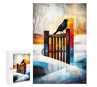 Puzzles Pour Adolescents The Magpie - Monet Inspired - Geometric Winter Scene - Abstract Impressionist Landscape Puzzles Pour Adultes, Jouets Anti-stress, Difficile, Cadeau D'anniversaire, Cadeaux, 10