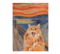 Puzzles pour Adolescents The Scream Cat Puzzle Familial - Améliore La Mémoire - Cadeau d'anniversaire Et Cadeau Unique 52x38cm/1000pcs