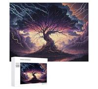 Puzzles pour Adolescents Thunderstorm Tree Landscape -1 Puzzles pour Adultes, Jeux en Famille, Découpe De Précision, Difficile Et Stimulant 500 PCS