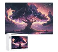 Puzzles pour Adolescents Thunderstorm Tree Lightning Puzzles pour Adultes - Jeu Manuel - Niveau De Difficulté Élevé - Idée Cadeau Originale pour Un Anniversaire 1000 PCS