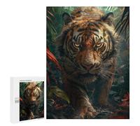 Puzzles pour Adolescents Tiger in Tropical Forest Puzzles pour Adultes - Jeu Manuel - Niveau De Difficulté Élevé - Idée Cadeau Originale pour Un Anniversaire 500 PCS