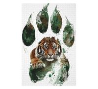 Puzzles pour Adolescents Tiger Paw Print Art Puzzles pour Adolescents, Jouets Anti-Stress, Décoration Murale, Cadeau d'anniversaire, Cadeaux, 75x50cm/1000pcs
