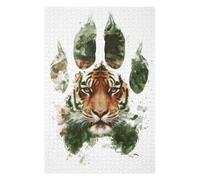 Puzzles pour Adolescents Tiger Paw Print Puzzles Anti-Stress, Jouets pour Se Détendre À La Maison, Cadeaux d'anniversaire Et Cadeaux Uniques 75x50cm/1000pcs
